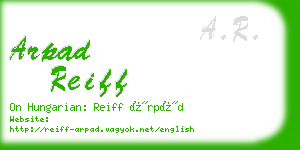 arpad reiff business card